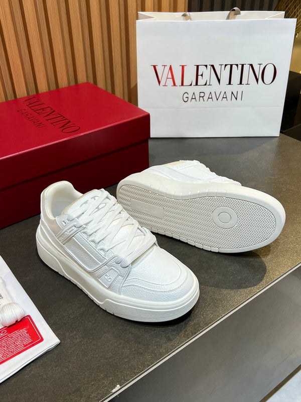 VT 25S Baskets Couple Cuir de veau blanc 563117
