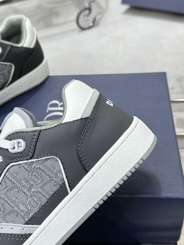 CD B27 Low-Top Sneaker 30mm In Grey Black Monogram Calfskin  100801
