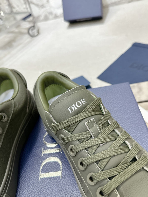 CD B33 Sneaker 30mm In Grey Green Monogram Calfskin 100556