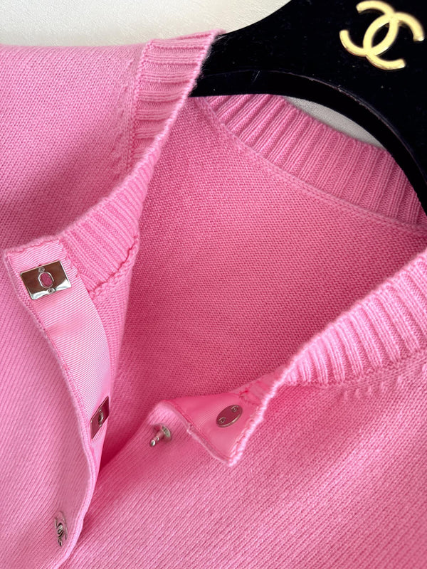CC 25 Button Cardigan in Pink Wool 278149