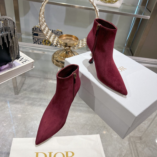 CD Tribales Heeled Ankle Boot 65mm In Burgundy Suede 996428