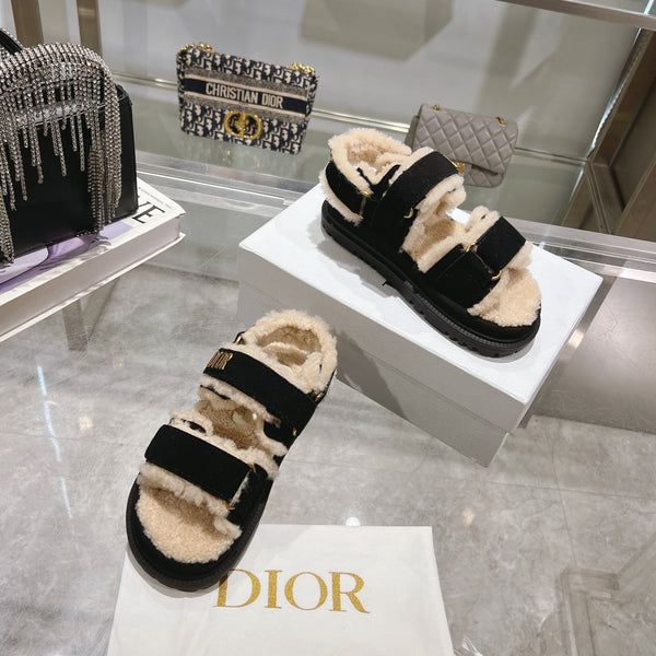 CD Dioract Sandal 40mm In Black Suede 996365