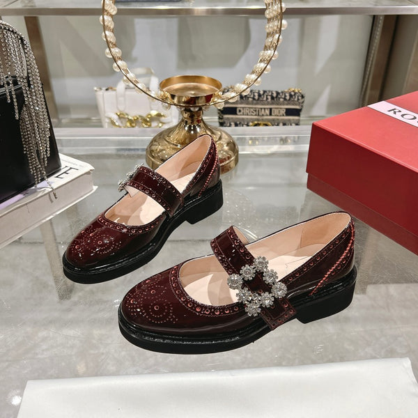 Viv 25 Mary Jane in pelle di vitello verniciata marrone 235398