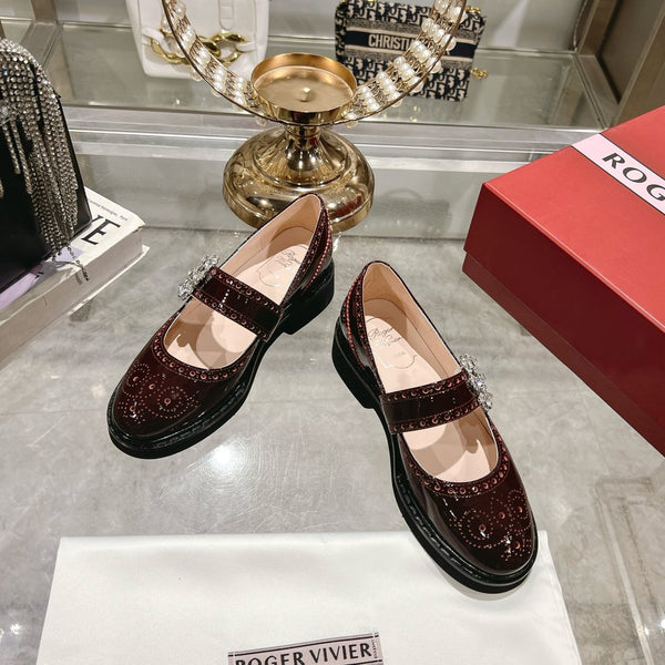 Viv 25 Mary Jane in pelle di vitello verniciata marrone 235398