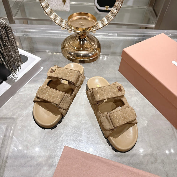 Miu Comfort Sandals Khahi Quilted Suede 751303