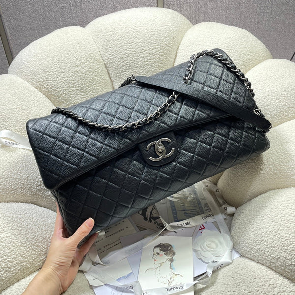 CC 26s Flap Bag 46 In Black Caviar Calfskin