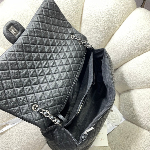CC 26s Flap Bag 46 In Black Caviar Calfskin