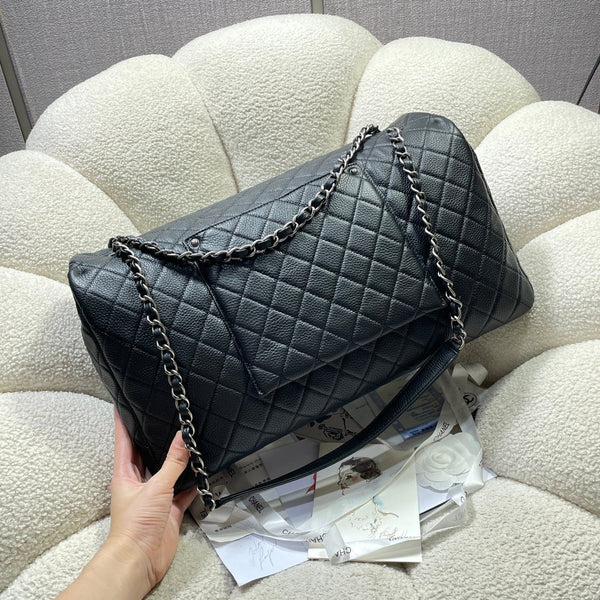 CC 26s Flap Bag 46 In Black Caviar Calfskin