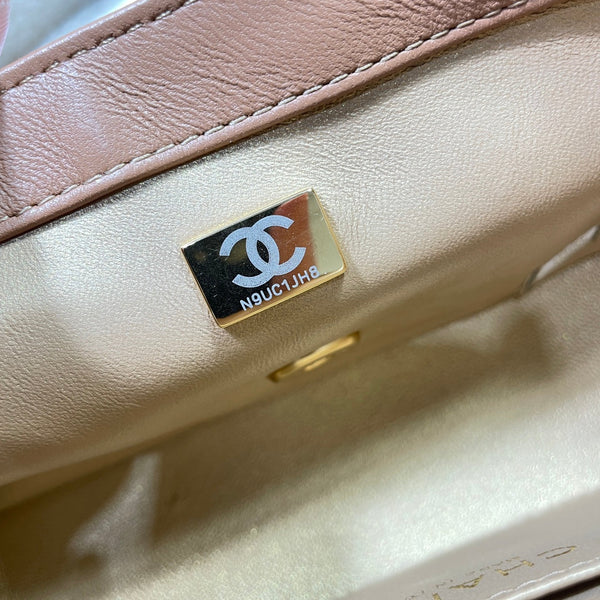 CC 26s Flap Bag 20 In Brown Lambskin