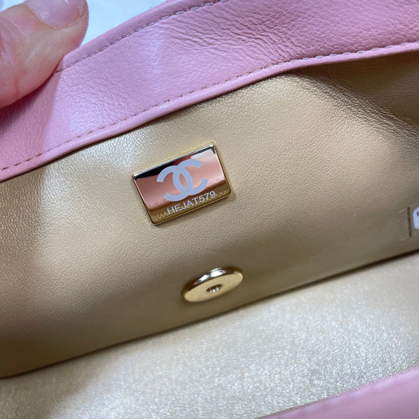 CC 26s Flap Bag 20 In Pastel Pink Lambskin