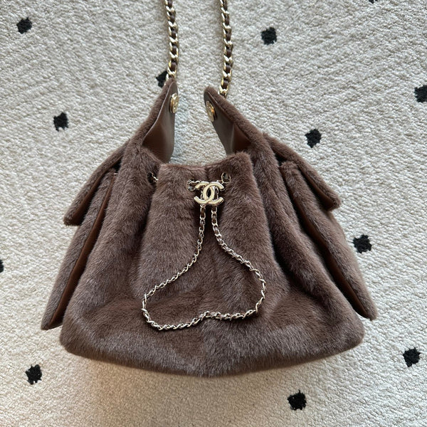 CC 30cm Hobo Bag Brown Ponyhair