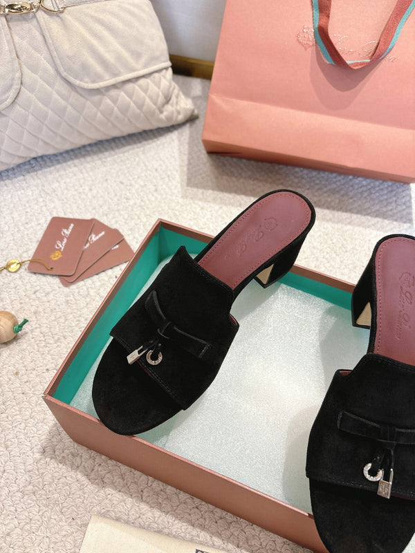 LP 25C Summer Charms Mules 55MM Black Suede 215027