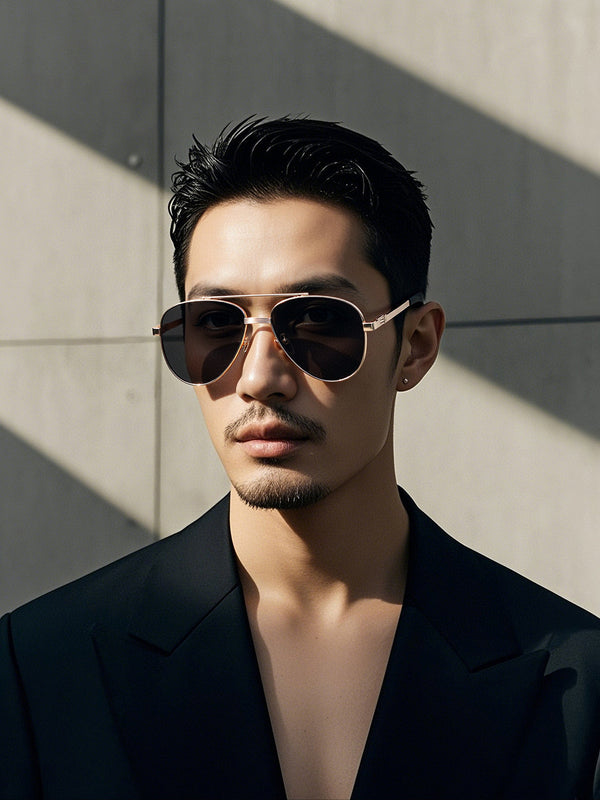SIGNATURE C DE AVIATOR FRAME SUNGLASSES CK0614 IN METAL