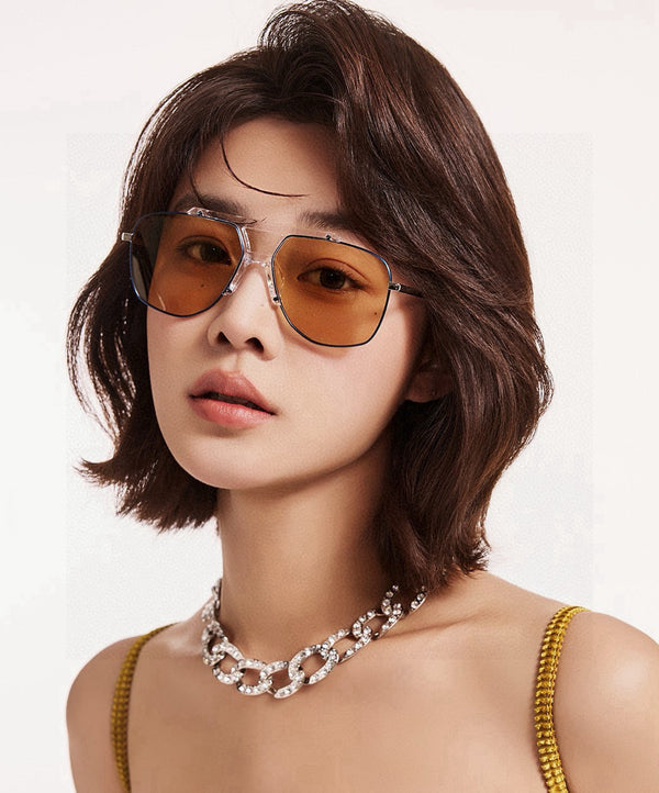 LOW NOSE BRIDGE FIT SUNGLASSES G9314 IN METAL AND ACETATE