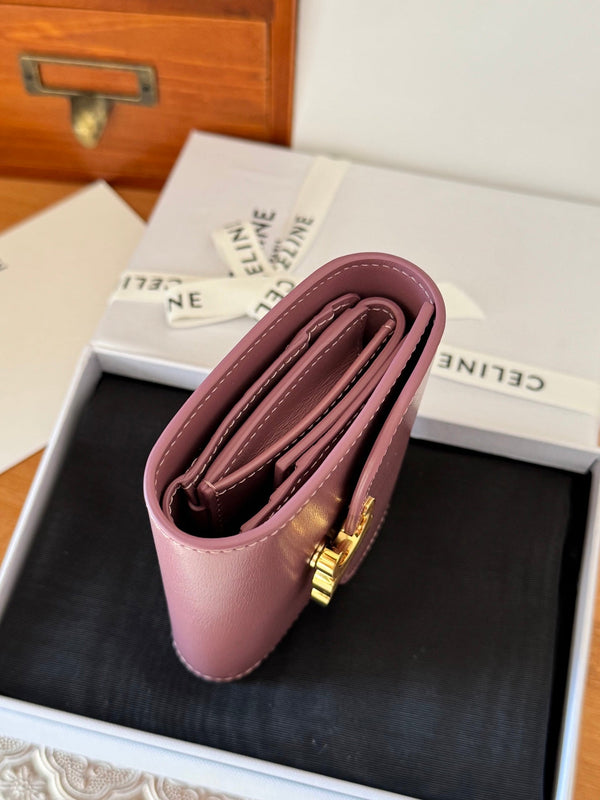 TRIOMPHE 10 CALFSKIN WALLET PINK