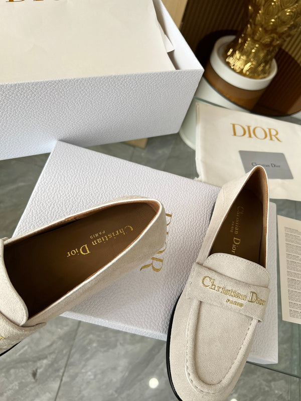 CD Boy Loafer Rope 5m Cream Suede Calfskin 510190