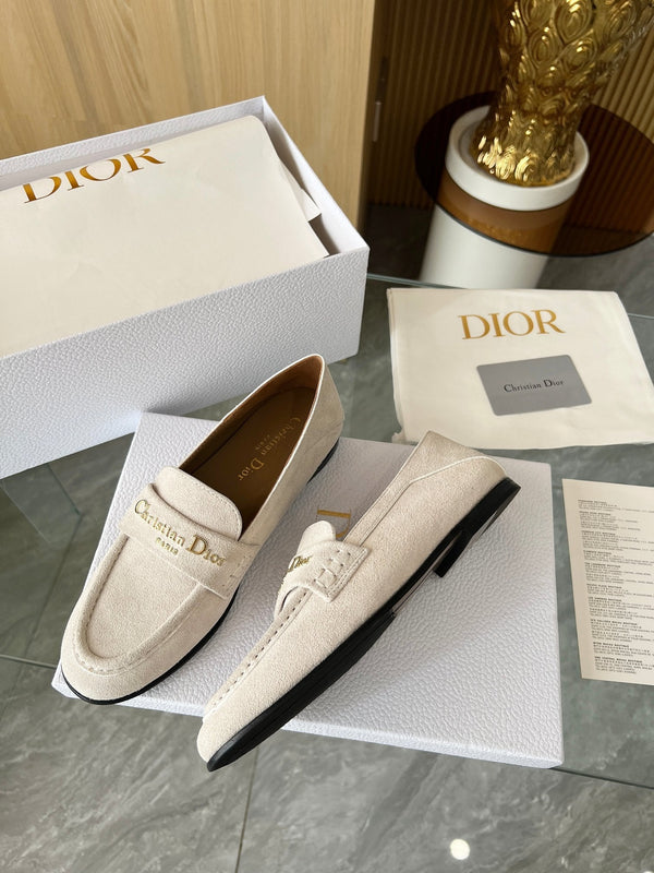 CD Boy Loafer Rope 5m Cream Suede Calfskin 510190