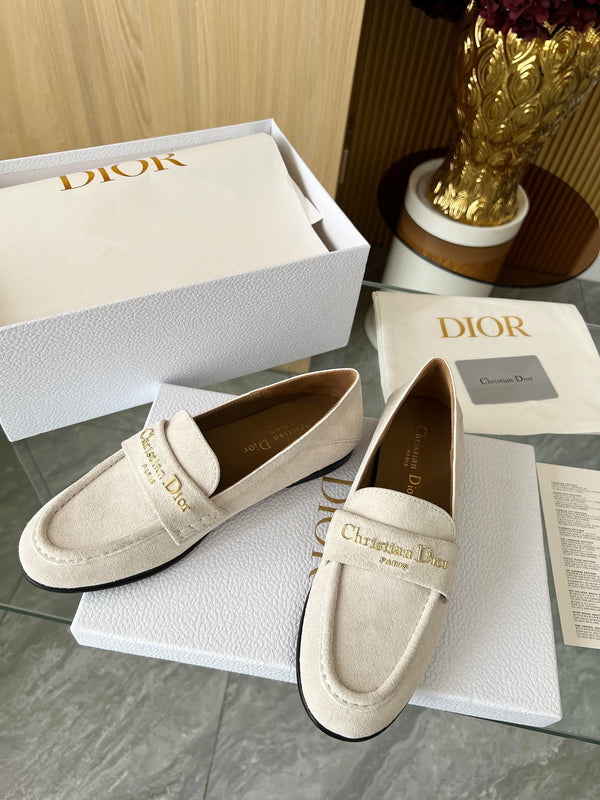 CD Boy Loafer Rope 5m Cream Suede Calfskin 510190