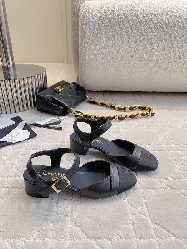 slingback in pelle di vitello nera e grosgrain nero