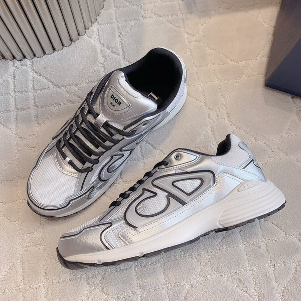CD B30 Sneaker Grigio Bianco Mix Nero Tessuto a Rete in Poliestere e Pelle di Vitello