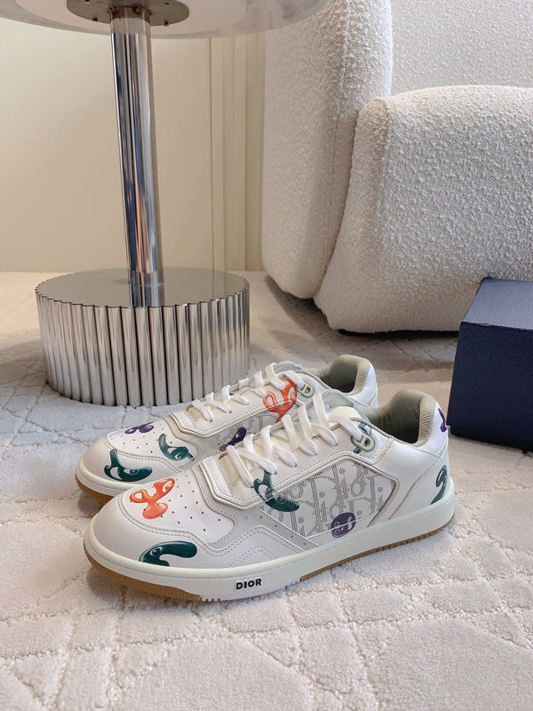 CD B27 Sneaker bassa Bianco Verde Mix Arancione Viola Stampa Vitello