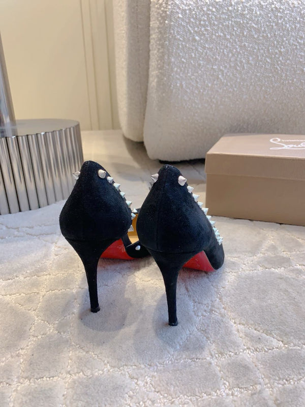 CL Irishell 85 Studded d'Orsay Pumps Black Suede 177126