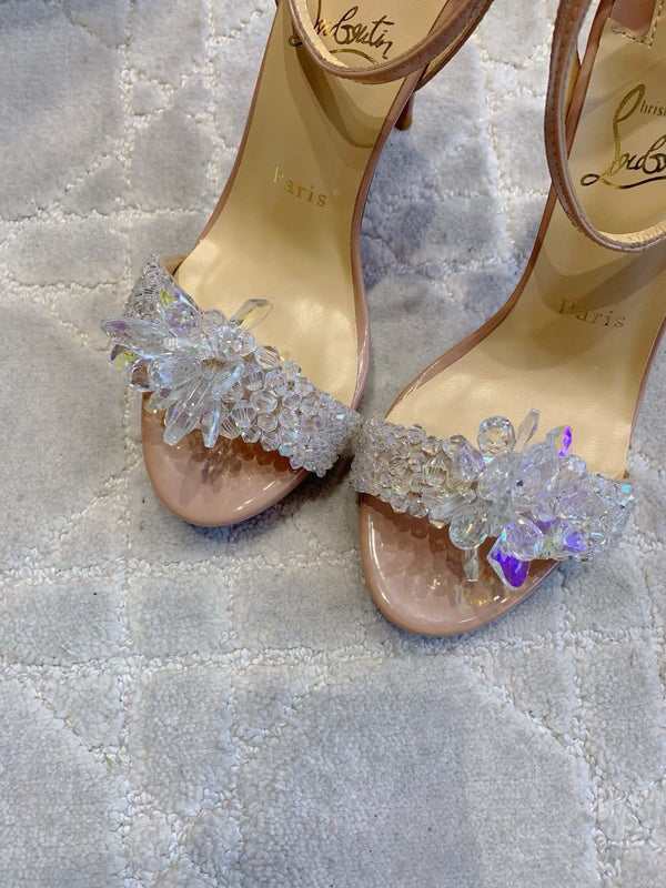 CL Crystal Queen 120 Sandal Nude Patent Leather 177123