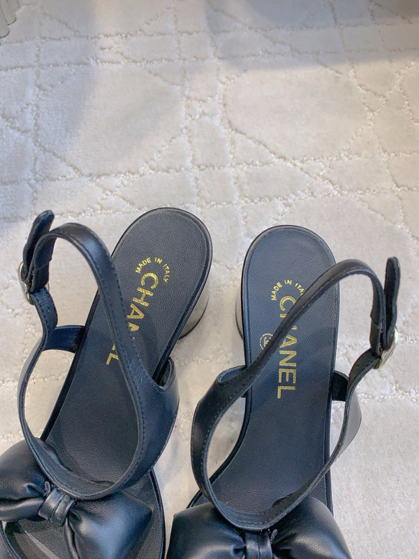 CC 26s Bow-Tie Sandals 6.5cm Black Lambskin 906127