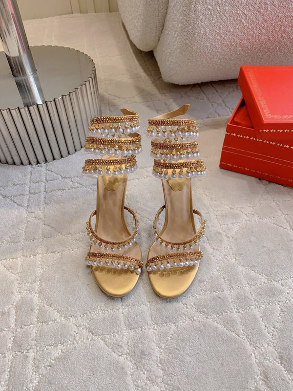 RC Pearl Sandals Gold Sheepskin 328432