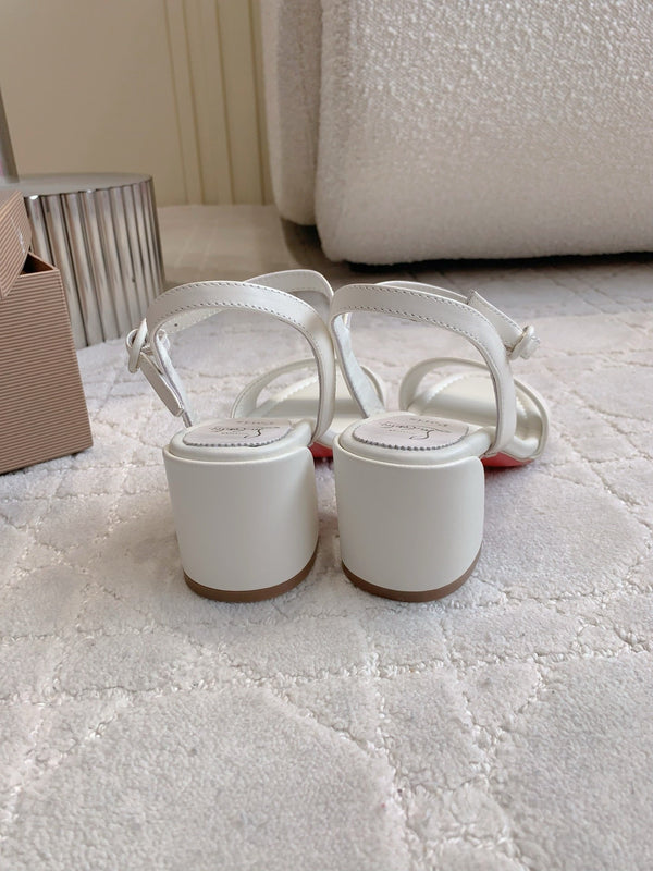 CL Simple Sandals White Sheepskin 328457