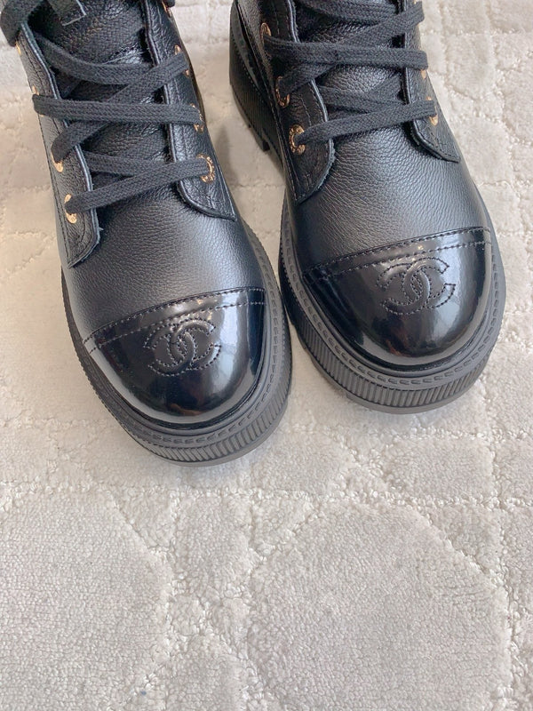 CC 24 Combat Boots 50mm Black Calfskin & Sheepskin 404286