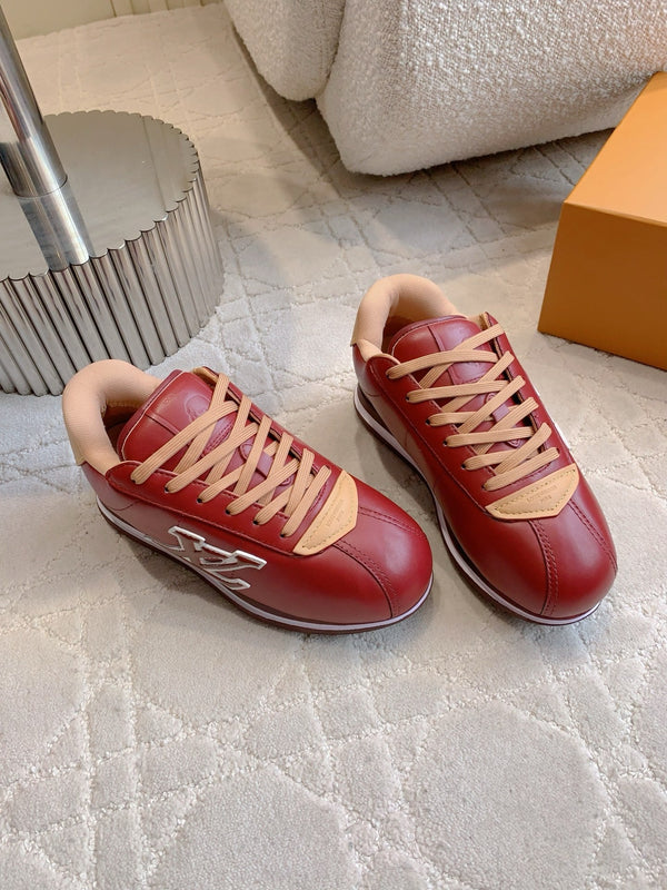 LV BUTTERSOFT Sneaker Red Monogram-Printed Lambskin 516884