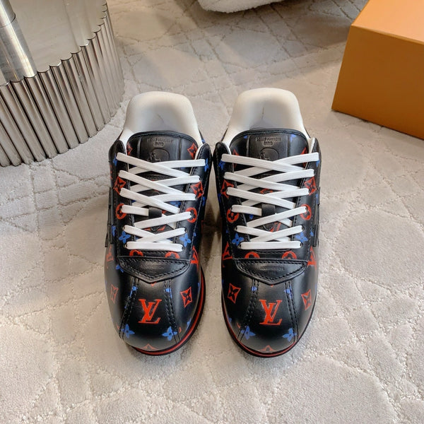 LV BUTTERSOFT Sneaker Black Mix White Monogram-Printed Lambskin 516881