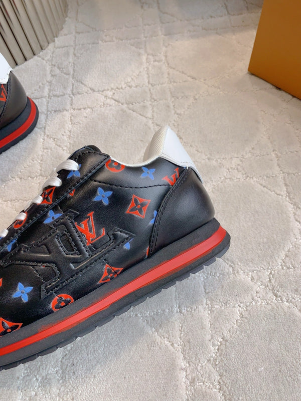 LV BUTTERSOFT Sneaker Black Mix White Monogram-Printed Lambskin 516881