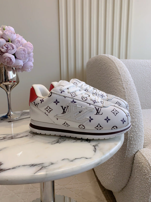 LV BUTTERSOFT Sneaker White Monogram-Printed Lambskin 516882