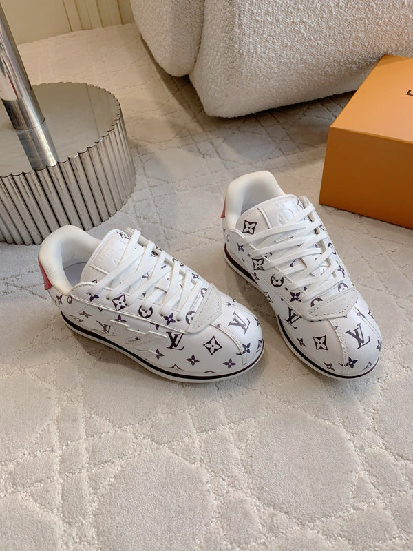 LV BUTTERSOFT Sneaker White Monogram-Printed Lambskin 516882