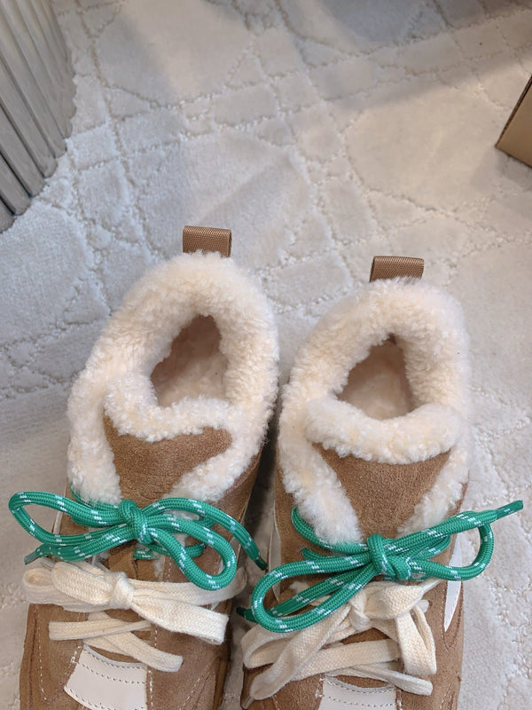 UGG Lanxuryee Cow Sneaker Brown Suede Shearling Lining 516901