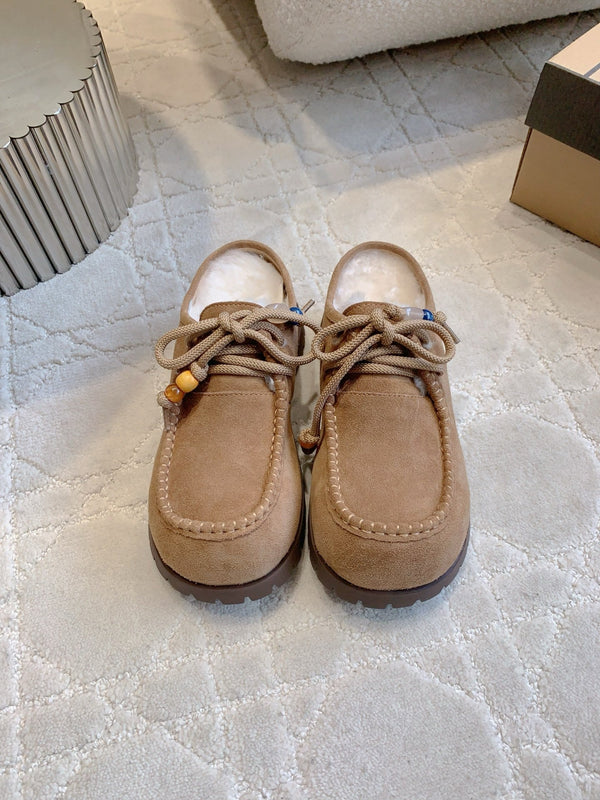 UGG Yupoo Loafers  Beige Wool Suede 516910