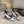 CC FW26 Square Cap Toe Slingback 8.5cm Black White Patent Leather 723690