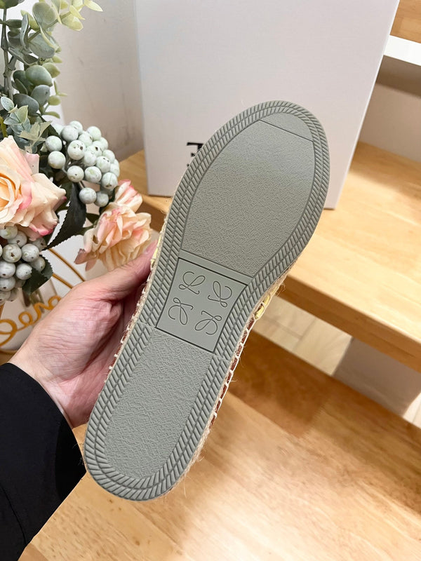 Espadrillas Loew Anagram in pelle gialla e marrone e tela