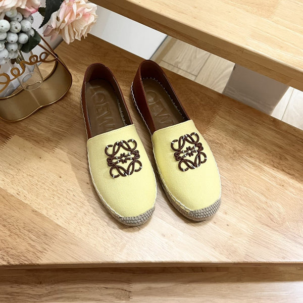Espadrillas Loew Anagram in pelle gialla e marrone e tela
