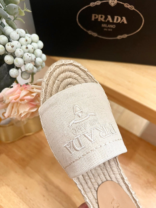 Pra Slide 20 Beige Velvet Sole Rafia
