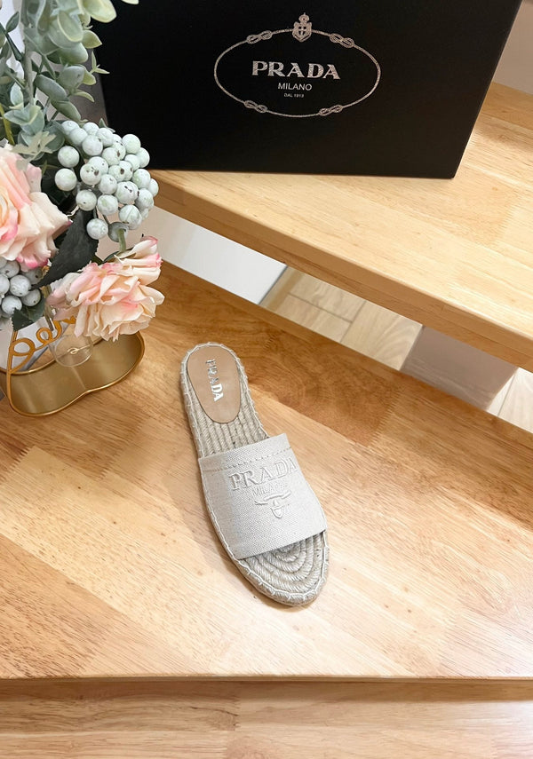 Pra Slide 20 Beige Velvet Sole Rafia