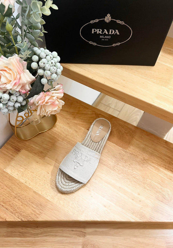 Pra Slide 20 Beige Velvet Sole Rafia