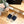 PRA CROCHET SLIPPERS NAVY LINEN FABRIC
