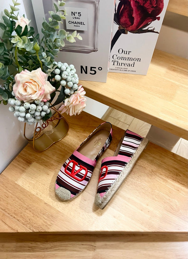 Valentino Vlogo Flat Espadrilles Multicolor Canvas 240577