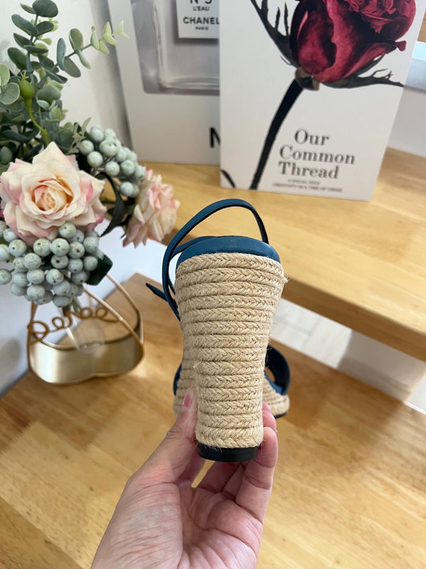 GG 26ss Platform Wedge Sandals 9cm Blue 692205
