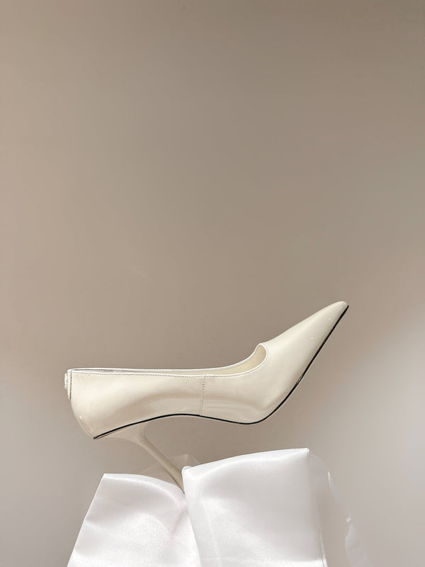 lxia 10cm pelle di capra bianca