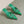 CAGOLE POINTED HIGH MULES IN GREEN SHINY CALFSKIN