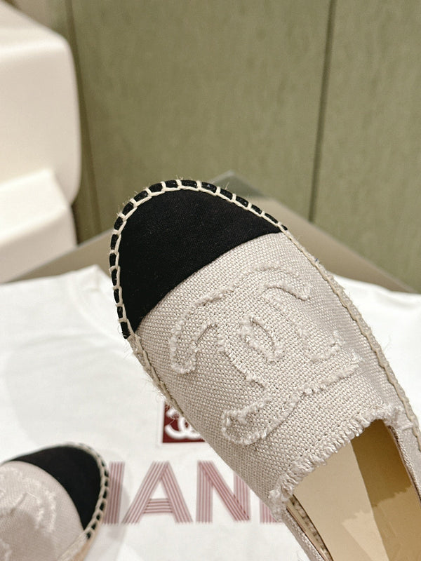 espadrilles grey black canvas